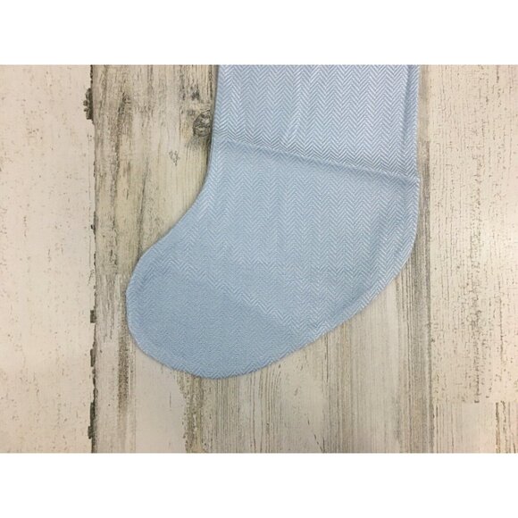 Beaufort Bonnet Company Beale Street Blue Herringbone Sleighbell Stocking NWT - Picture 2 of 8